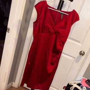 Lauren Ralph Lauren Elegant Red Midi Dress